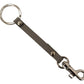 Dolce & Gabbana Gray Textured Leather Silver Metal Hook Keychain