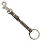 Dolce & Gabbana Gray Textured Leather Silver Metal Hook Keychain