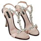 Dolce & Gabbana Pink Crystals Heels Keira Sandals