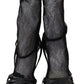 Dolce & Gabbana Black Suede Short Boots Sandals Shoes