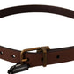 Dolce & Gabbana Brown Leather Rustic Buckle Cintura Belt