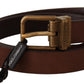 Dolce & Gabbana Brown Leather Rustic Buckle Cintura Belt