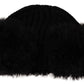 Dolce & Gabbana Black Cashmere Fur Women Beanie Women Hat