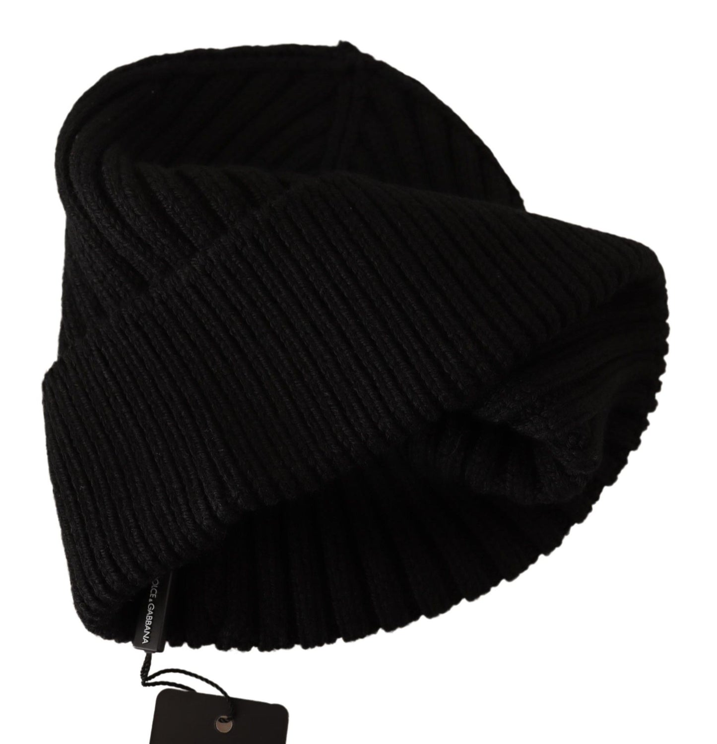 Dolce & Gabbana Black Wool Knit Women Winter Hat