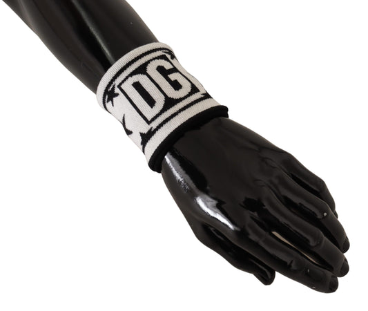 Dolce & Gabbana White Black Wool Logo #DGMILLENNIALS Wristband