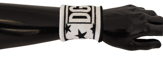 Dolce & Gabbana White Black Wool Logo #DGMILLENNIALS Wristband