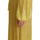 Dolce & Gabbana Yellow Crystal Pleated Maxi Dress