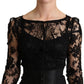 Dolce & Gabbana Elegant Black Lace Mini-Dress Delight