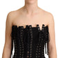 Dolce & Gabbana Black Cady Sleeveless Lace Up Bodycon Dress