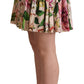 Dolce & Gabbana Elegant Floral Silk High Waist Mini Skirt