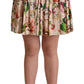 Dolce & Gabbana Elegant Floral Silk High Waist Mini Skirt