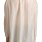 Dolce & Gabbana Light Gray Ascot Collar Silk Blouse