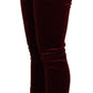 Dolce & Gabbana Bordeaux Red Velvet Skinny Trouser Pants