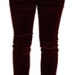 Dolce & Gabbana Bordeaux Red Velvet Skinny Trouser Pants