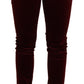 Dolce & Gabbana Bordeaux Red Velvet Skinny Trouser Pants