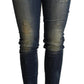 Dolce & Gabbana Dark Blue Skinny Denim Cotton Stretch Jeans