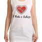 Dolce & Gabbana White La Moda Crystal Tank Shirt