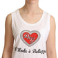 Dolce & Gabbana White La Moda Crystal Tank Shirt