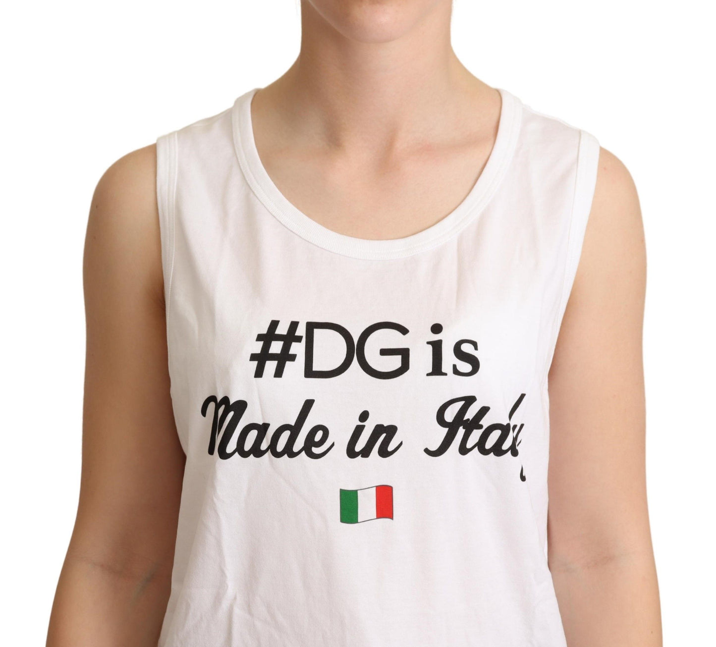 Dolce & Gabbana White DG Motive Tank Top