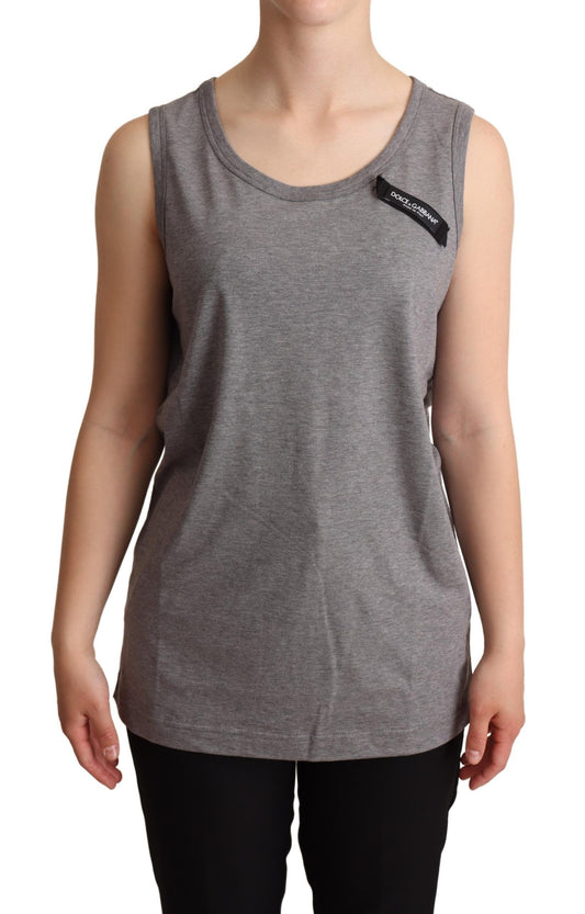 Dolce & Gabbana Gray Sleeveless Round Neck Tank Top T-shirt