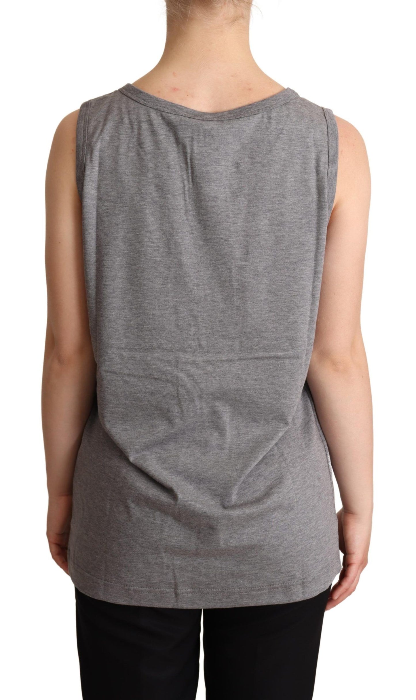 Dolce & Gabbana Gray Sleeveless Round Neck Tank Top T-shirt