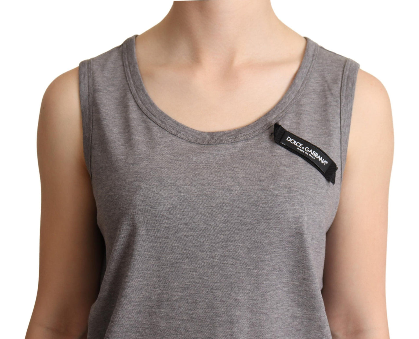 Dolce & Gabbana Gray Sleeveless Round Neck Tank Top T-shirt