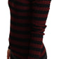 Dolce & Gabbana Black Red Striped Wool Pullover Sweater