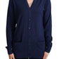 Dolce & Gabbana Blue Virgin Wool Button Down Cardigan Sweater