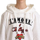 Dolce & Gabbana White L'Amore Hooded Pullover Sweater