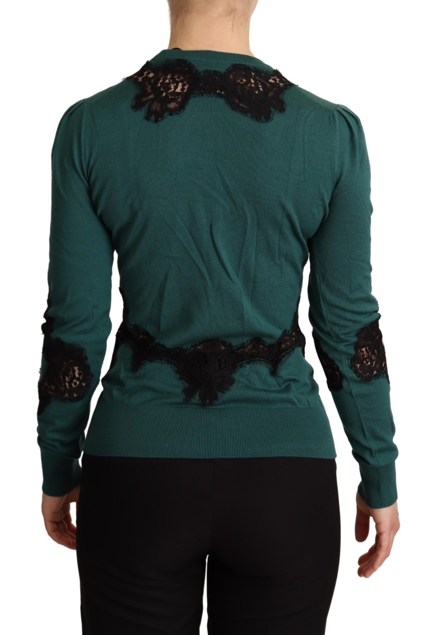 Dolce & Gabbana Green Wool Crewneck Sweater