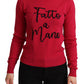 Dolce & Gabbana Chic Pink Embroidered Cashmere Blend Sweater