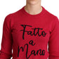 Dolce & Gabbana Chic Pink Embroidered Cashmere Blend Sweater