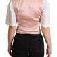 Dolce & Gabbana Pink Waistcoat Stripe Waistcoat Vest Top