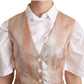 Dolce & Gabbana Pink Waistcoat Stripe Waistcoat Vest Top