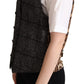 Dolce & Gabbana Gray Wool Leopard Print Waistcoat Vest