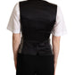 Dolce & Gabbana Gray Checkered Sleeveless Waistcoat Vest