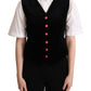 Dolce & Gabbana Black Velvet Sleeveless Waistcoat Vest