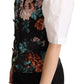 Dolce & Gabbana Black Jacquard Floral Waistcoat Vest