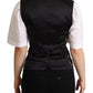 Dolce & Gabbana Black Jacquard Floral Waistcoat Vest