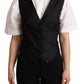 Dolce & Gabbana Black Silk Sleeveless Waistcoat Vest