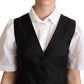 Dolce & Gabbana Black Silk Sleeveless Waistcoat Vest