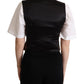 Dolce & Gabbana Black Gold Jacquard Silk Waistcoat Vest