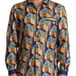 Dolce & Gabbana Multicolor DG Logo Silk Mens Top Shirt