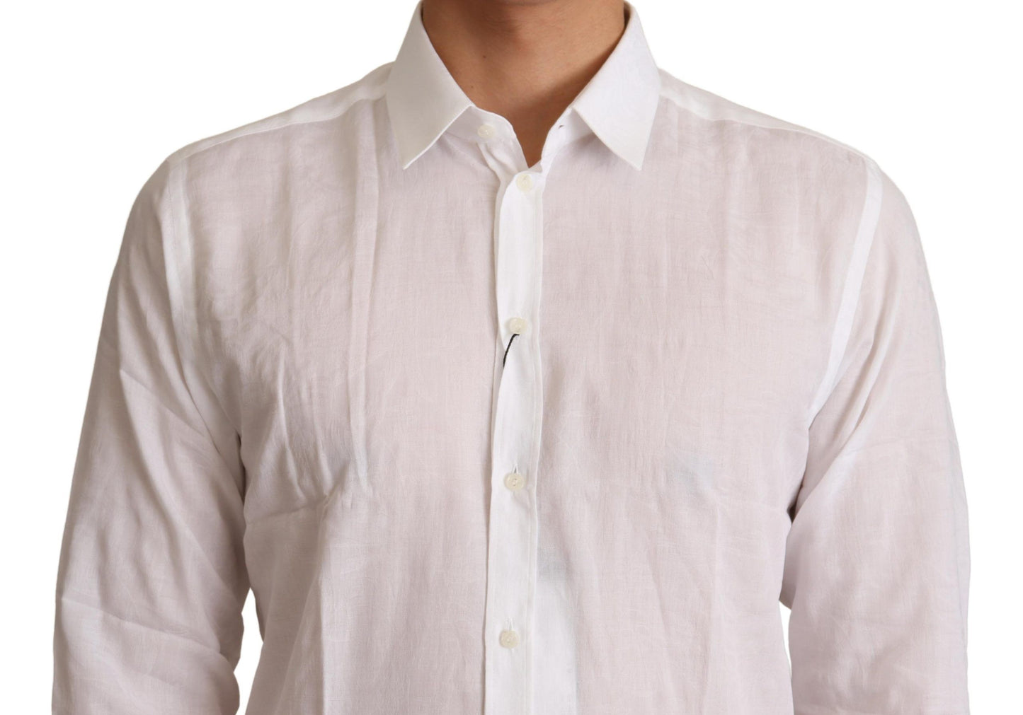 Dolce & Gabbana White Cotton Slim Fit Mens MARTINI Shirt