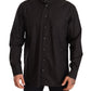 Dolce & Gabbana Black 100% Cotton Formal Dress Top Shirt