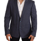 Dolce & Gabbana Blue Wool Slim Fit Jacket Coat MARTINI Blazer