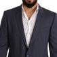 Dolce & Gabbana Blue Wool Slim Fit Jacket Coat MARTINI Blazer