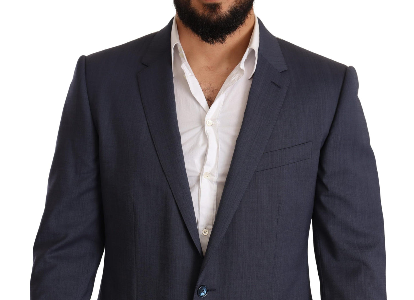 Dolce & Gabbana Blue Wool Slim Fit Jacket Coat MARTINI Blazer