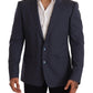 Dolce & Gabbana Blue Wool Slim Fit Jacket Coat MARTINI Blazer