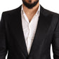 Dolce & Gabbana Black Metallic Slim Jacket Tuxedo Blazer